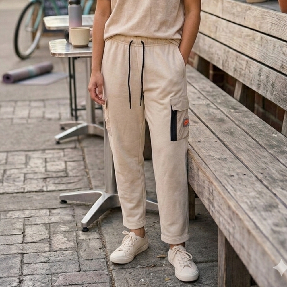 Nike Beige Cargo Jogger Pants with Drawstring